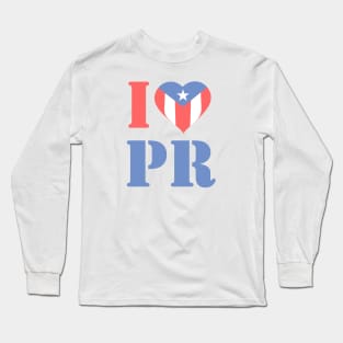 Puerto Rico Love Boricua Flag Heart Long Sleeve T-Shirt